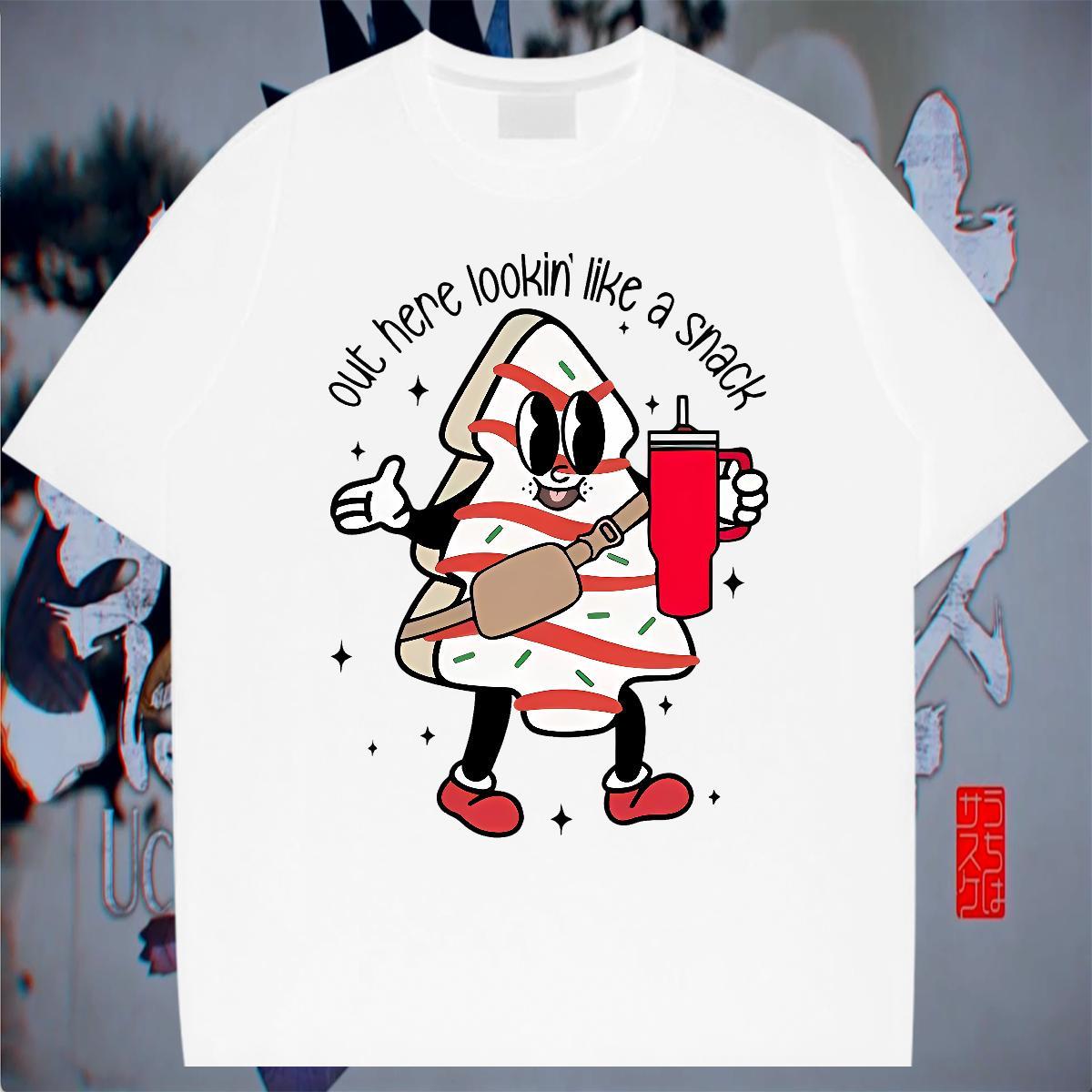 Free Shipping Men Tees Hip Hop 230g Cotton Floral Print Breathable Short Sleeve drink juice Man T Shirts Stylist Clothes