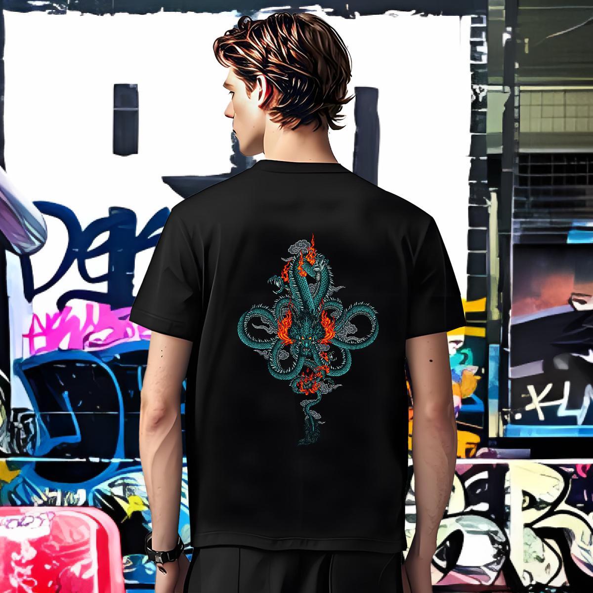 T-Shirts for Men 230g 100% Cotton ferocity Outdoor Short Sleeve O-Neck Graphic Men Clothes T-Shirt 2024 Designer Popular Tops