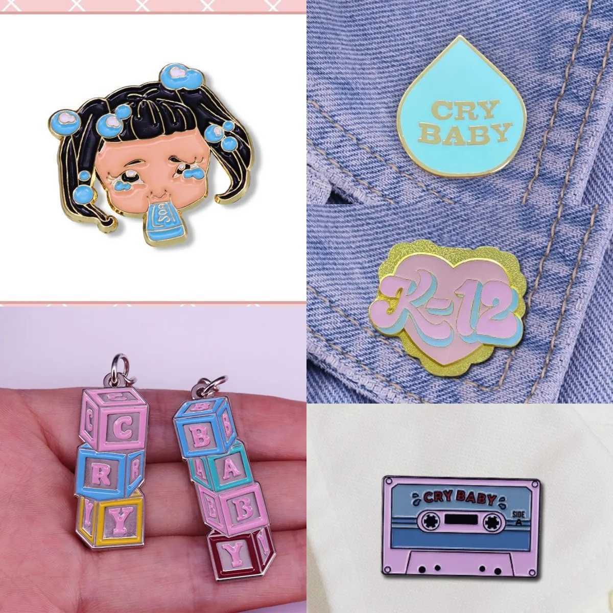 Melanie Martinez enamel pin custom keychain tape CRY Baby singer brooch luxury copper lapel badge cartoon jewelry gift W240815
