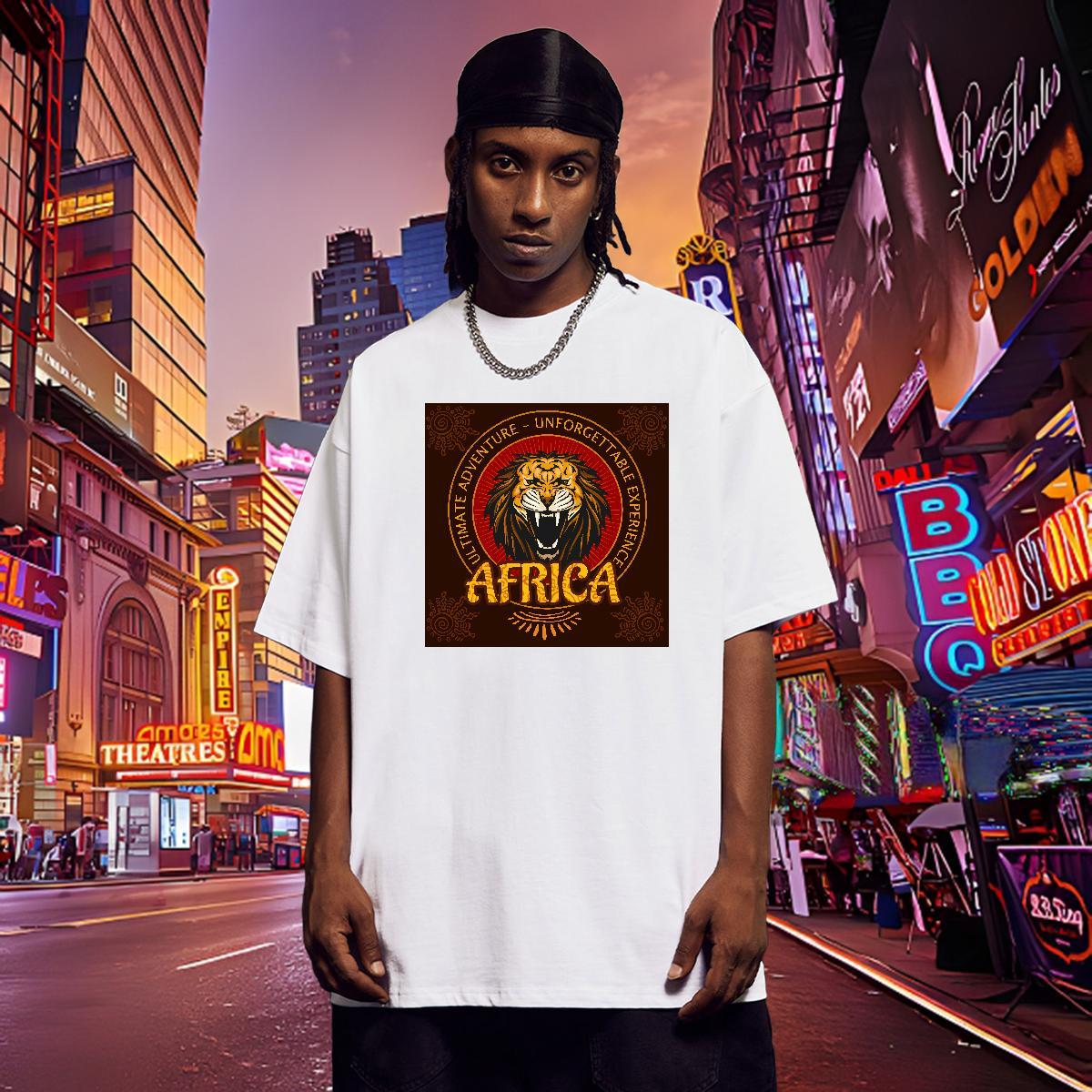 Cool Design T-Shirts lion Crew Neck Breathable Beach Oversized 230g 100% Cotton Tshirts 2024 Designer Tees