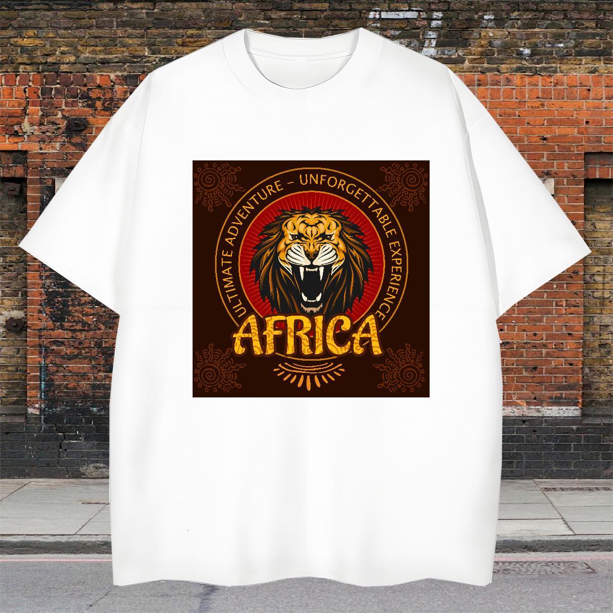 Fashion Tshirt for Man Woman lion Outdoor 230g Cotton Tshirts Breathable Short Sleeve TOP Quality Mens T Shirts DIY Anime