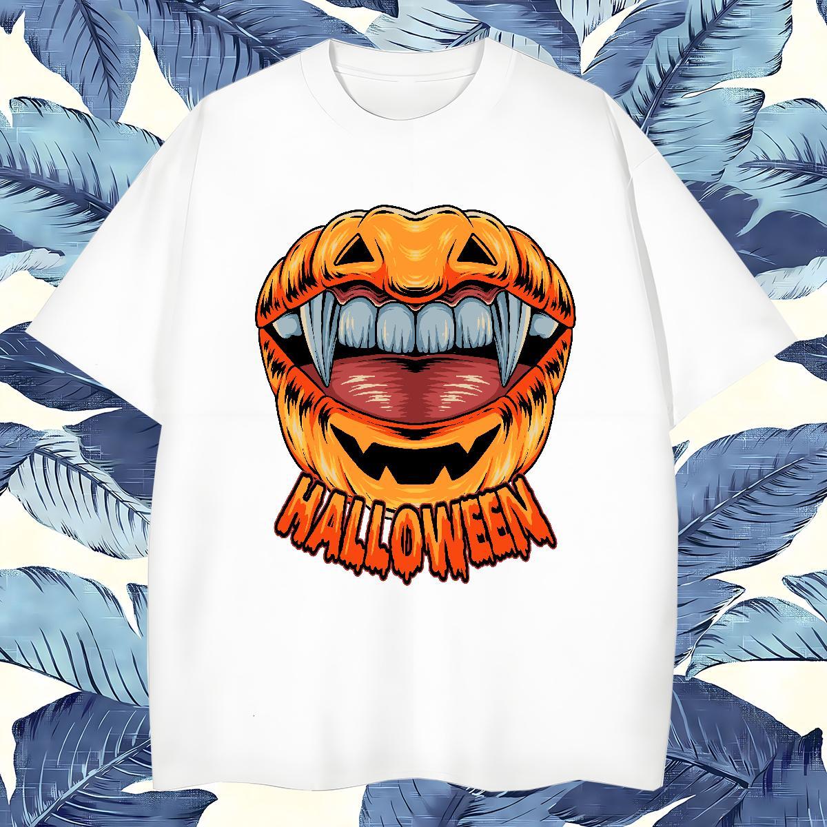 Cool Design Mens T Shirts pumpkin Breathable Crew Neck Street wear Hip Hop Cartoon Printing L-4XL 230g Cotton Tshirts Classic Casual Tops