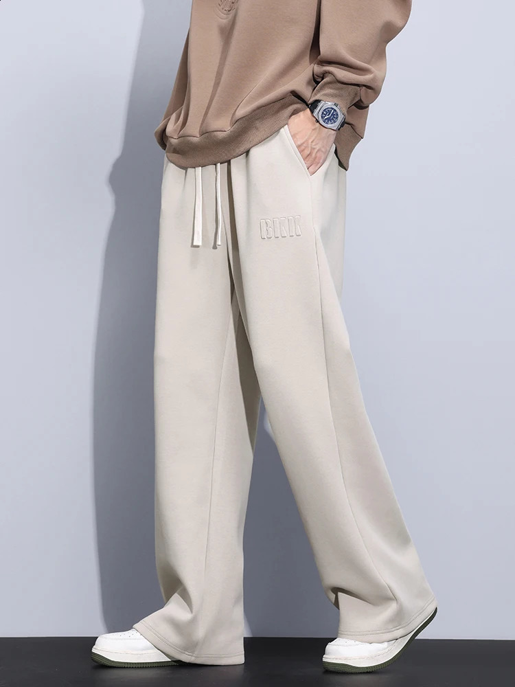 Big Size Mens Sweatpants 8XL 7XL 6XL Sportswear String Banding Wide Leg Baggy Pants Male Cotton Casual Straight Track Trousers 240820