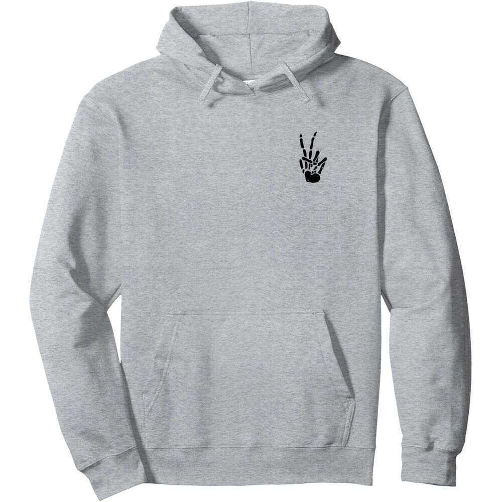Hoodie for Mens Womens Skeleton Hand Peace Sign Bones Pullover Hoodie Hoodies sweatshirt pullover jacket Long sleeve