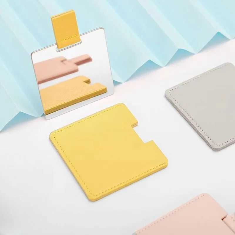 Portable high-definition makeup mirror set of 1 stainless steel monochrome storage portable makeup and makeup mirror for travel Y240819