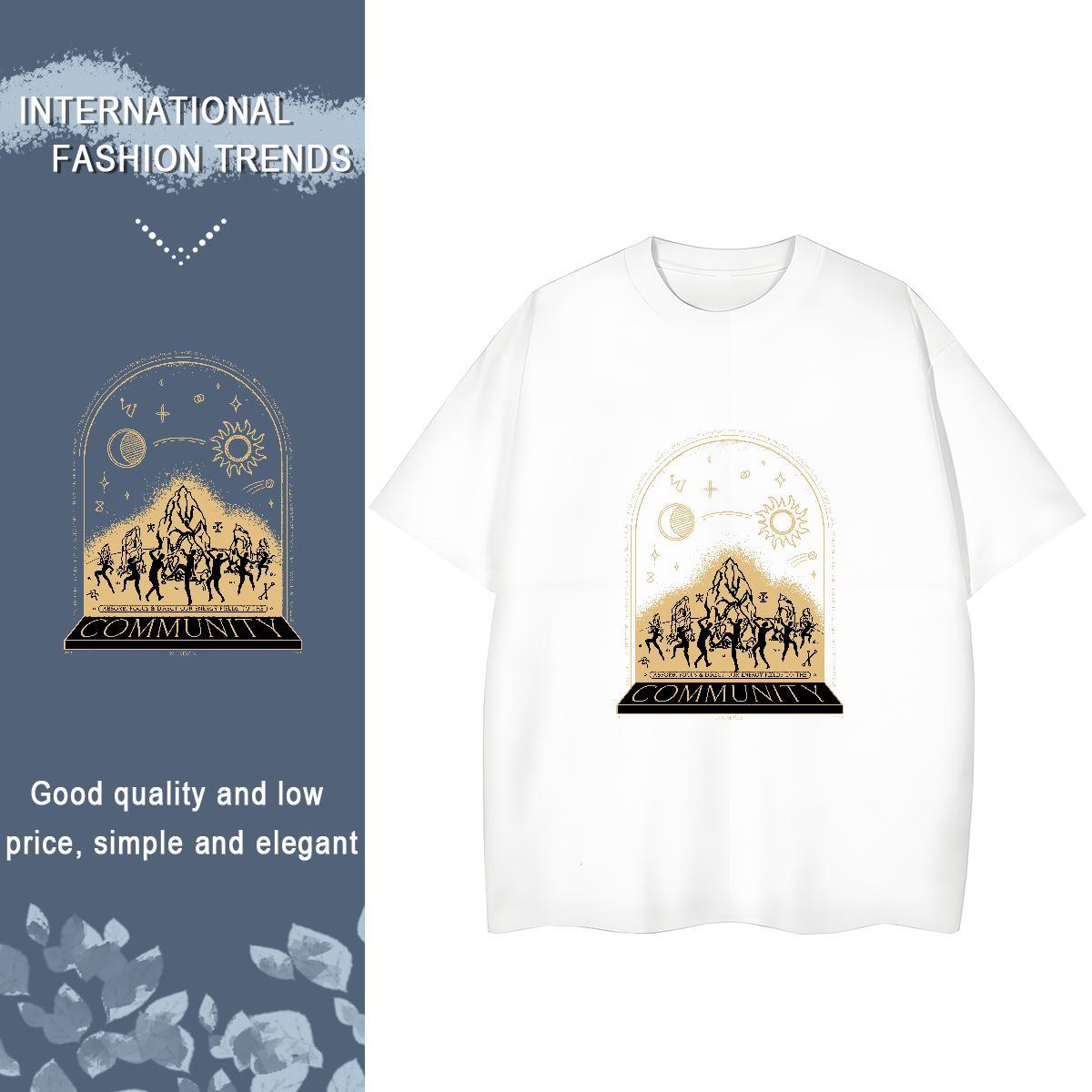 Fashion Lady T shirt Beach Breathable Short Sleeve Tshirts Unisex 230g 100% Cotton mountains Custom Print Plus Size T Shirts Women