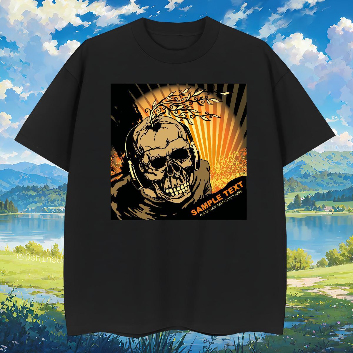 Mens T Shirts 230g Cotton scary Beach Breathable Crew Neck Oversized 3XL 4XL Men Tops Tees Fashion Design Cool Design Wear