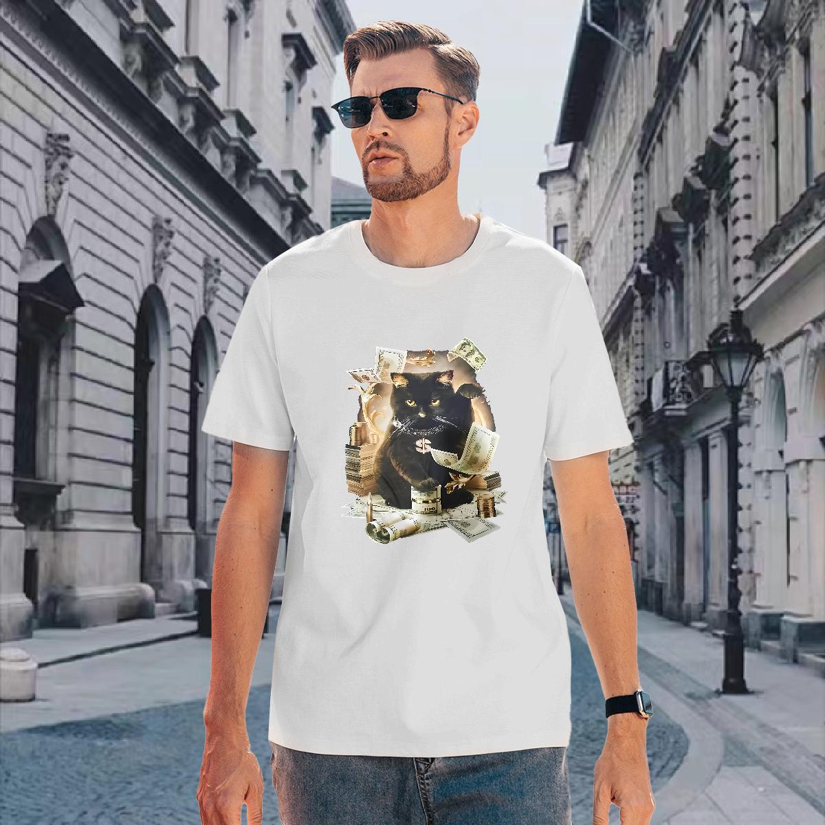TOP Quality T Shirt For Man cat Breathable Outdoor Customized 100% Cotton 230g Mens Tshirts Designer Tops