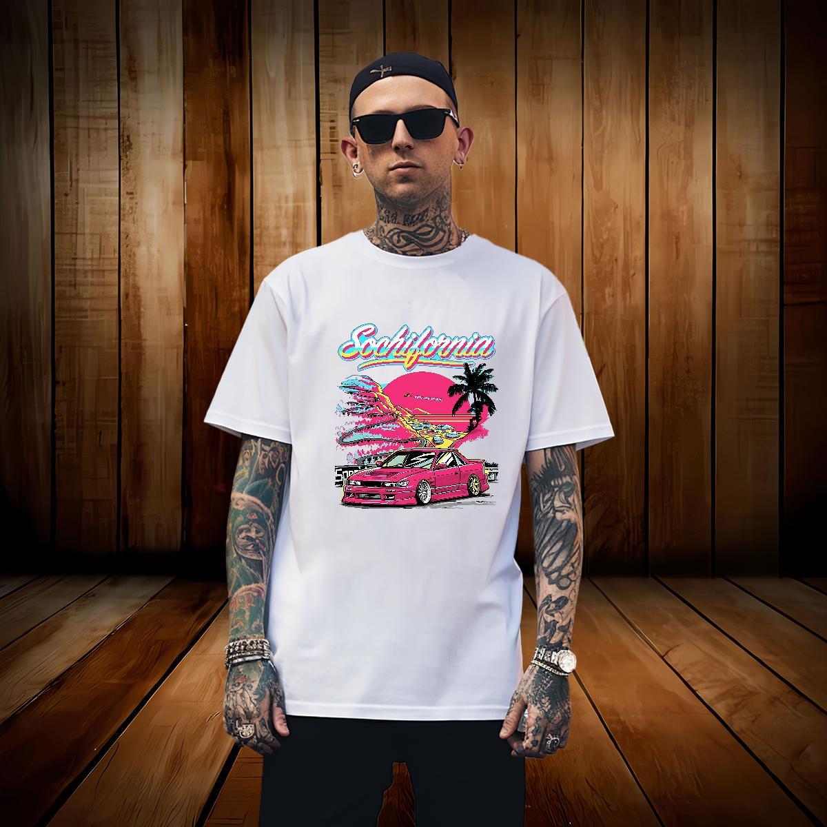 Brand car T shirt Daily Outfit Men Tops Tees 100% Cotton 230g New Pure Cotton Oversized Tee Shirt