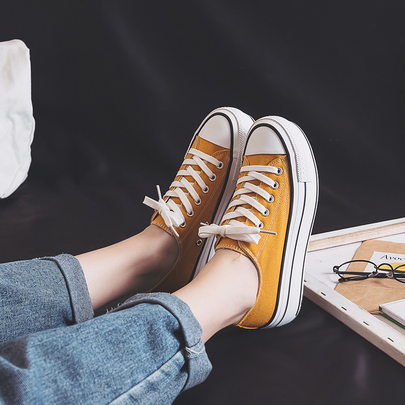 Ddmysports Eightened Canvas For Women New Korean Edition Basic Thick Sole Cloth Spring Little White S Shoes Trend OUTDOOR