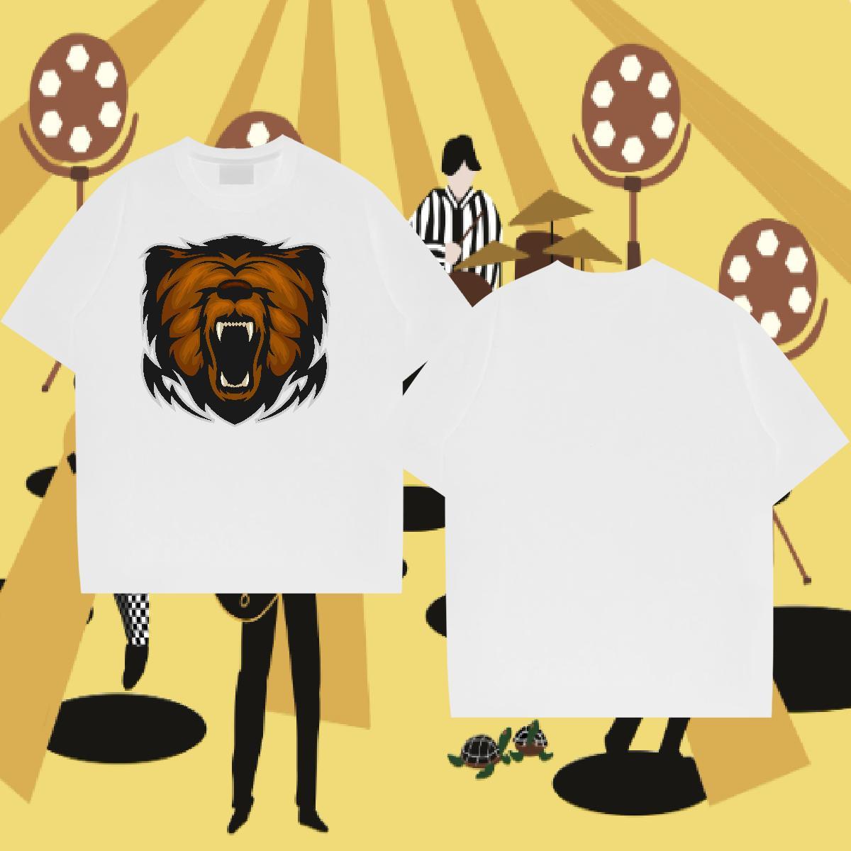 Factory Direct Couples T Shirts lion Casual Daily Wear 230g Cotton Tops Shirt Breathable Soft Cool Design T-Shirts DIY Printed