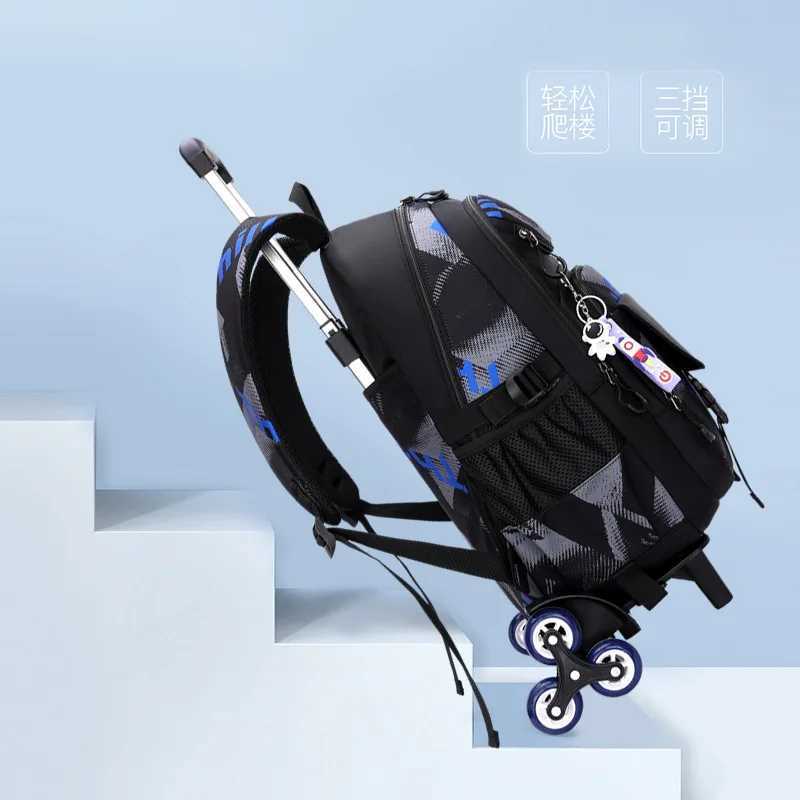 Trolley Children School Bags With Wheels For Boys Mochila Kids Backpack Trolley Luggage backpack Escolar Backbag Schoolbag Y240820