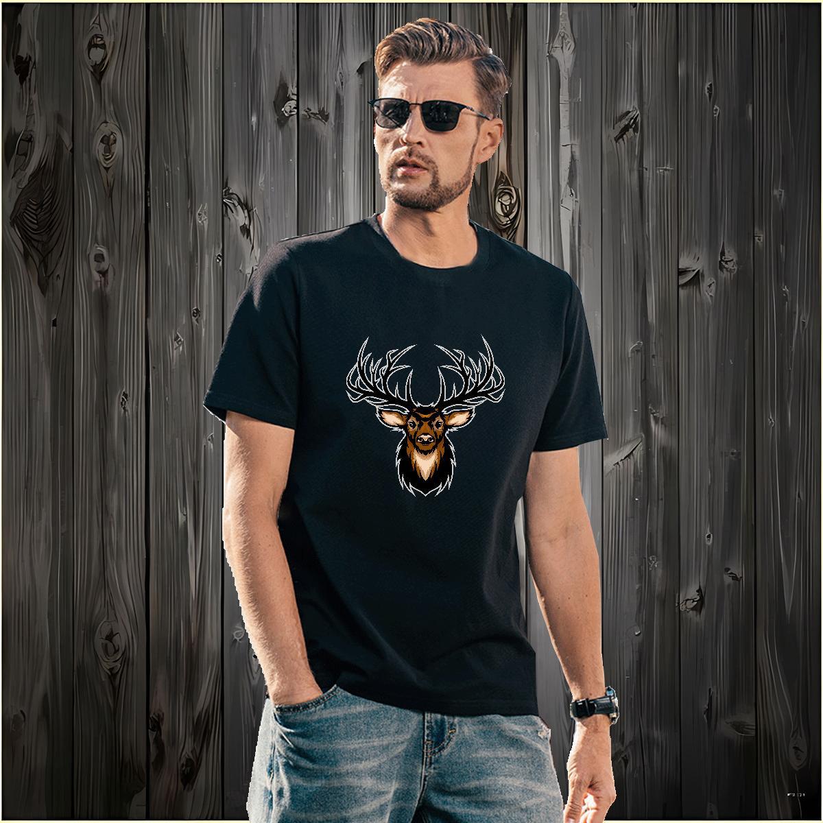 Free Shipping Mens T Shirts deer Breathable Short Sleeve Hip Hop Street Plus Size Custom 230g Cotton Tshirts Factory Direct Tops Tees