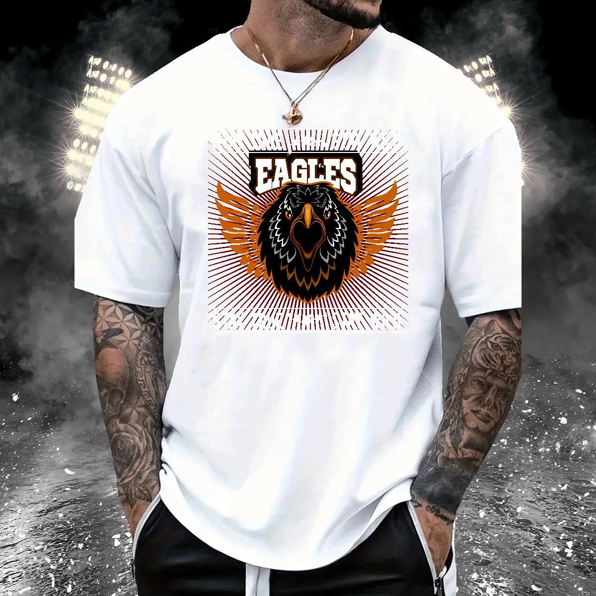 Comfortable T Shirt For Man eagle Breathable Short Sleeve Casual Daily Wear Plus Size Cartoon 230g Cotton Couples T Shirts New Designer Tshirts