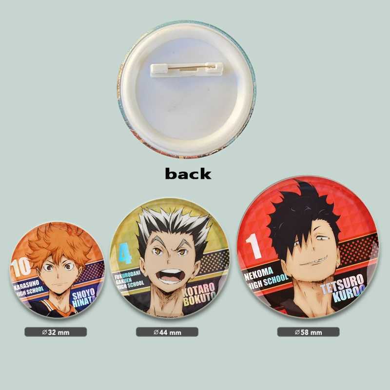 32/44/58mm Anime Haikyuu tinplate brooch picture icon badge handmade brooch for backpack clothing DIY gift W240815