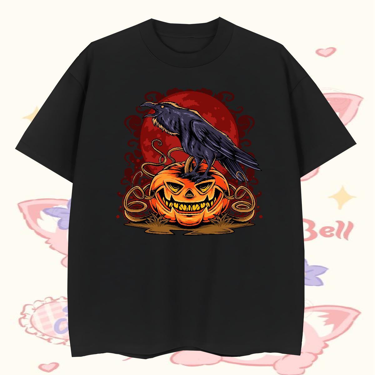 Fashion Casual Men Clothes T-Shirt pumpkin Hip Hop Street 230g Pure Cotton Tee Shirt O Neck Short Sleeves High Quality T-Shirts for Men White Plus Siz