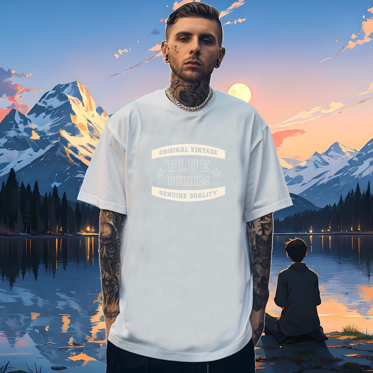 Comfortable letter 230g 100% Cotton Tshirt for Man Woman Hip Hop Street Short Sleeve O-Neck T-Shirts for Men 2024 Summer Custom Printing Tops Tees