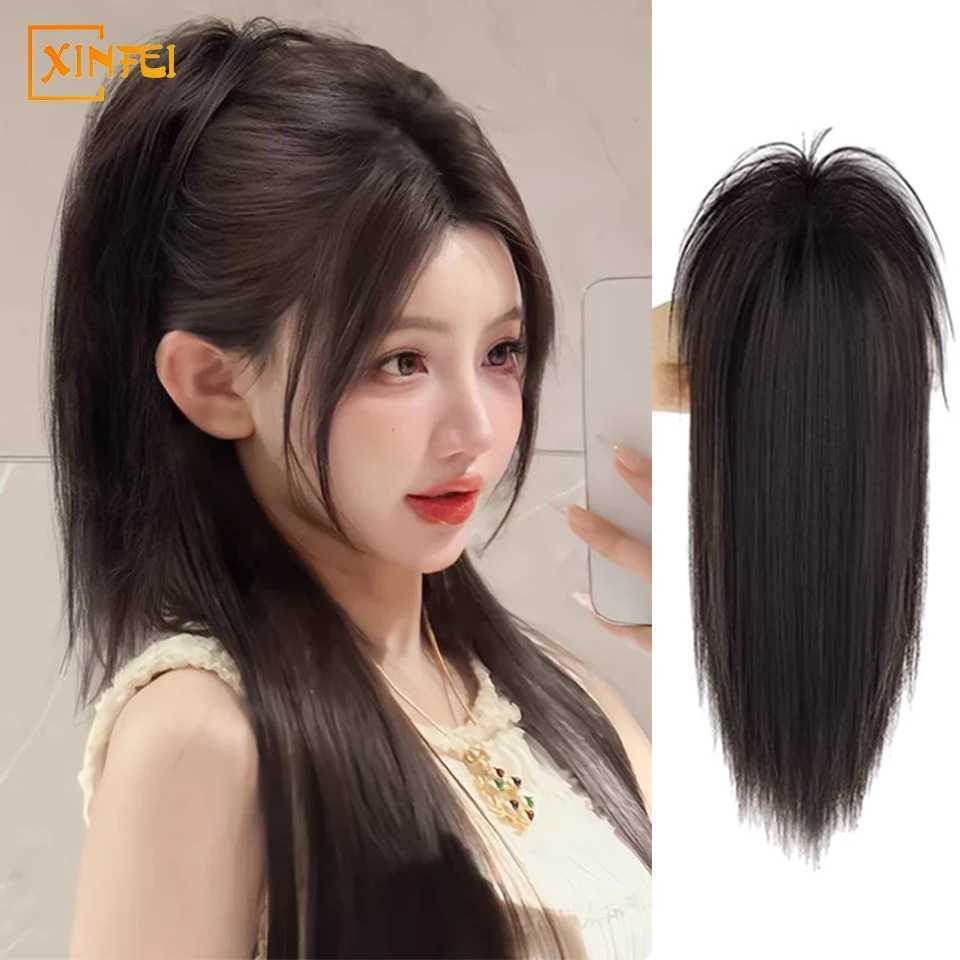 Waterfall half height ponytail womens synthetic wig grab clip fluffy sweet cool spicy girl wig ponytail brain W240817