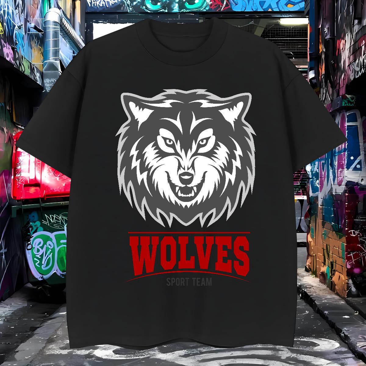 Cool Design Mens T Shirts wolf Breathable Short Sleeve Street Wear Custom Print Oversized 230g Pure Cotton Couples T Shirts Casual New Clothings