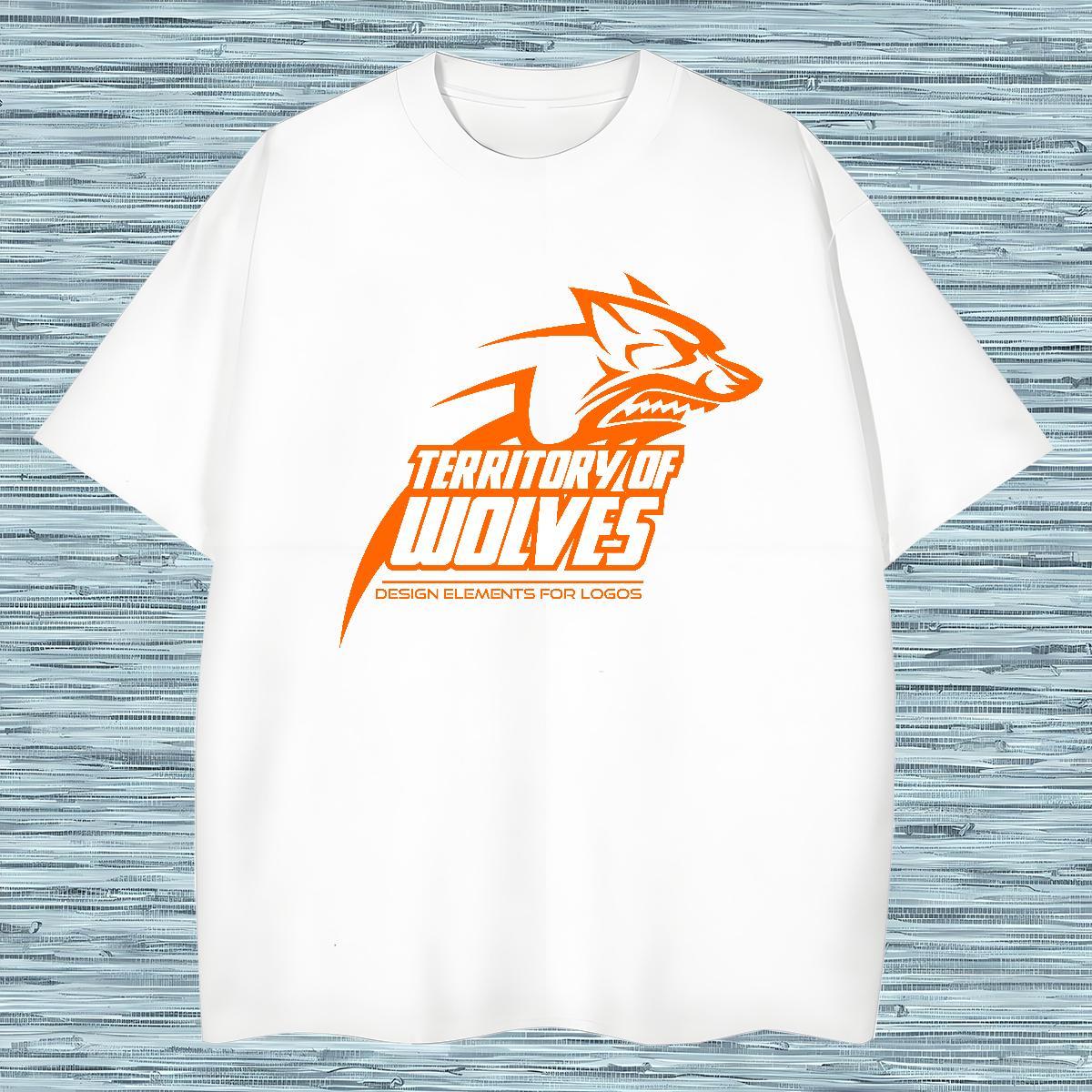 Loose Fit Men T Shirts wolf Short Sleeve O-Neck Hip Hop Custom Big Size 100% Cotton 230g Mens Tshirts New Arrival Tops Shirt