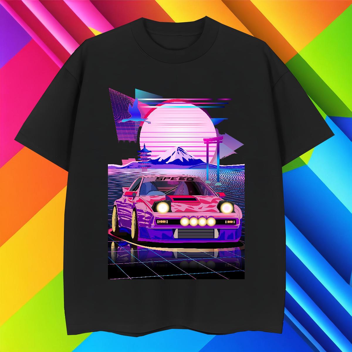 Wholesale Couples T Shirts Street Casual 100% Cotton 230g Anime Print Short Sleeve Soft car Mens T Shirts 2024 Designer Wear