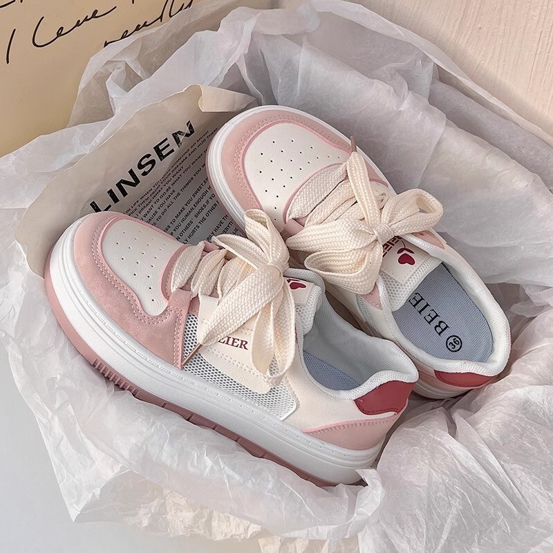 Ddmyoutdoor Thick Soled Board New Spring And Autumn Milk Fufu White Niche Matching Skirt Casual Sports Shoes For Women OUTDOOR