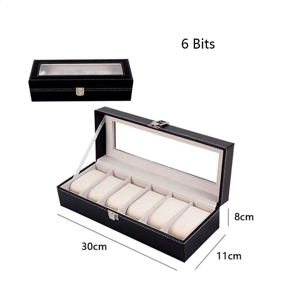 Mens 6 10 12 Mesh PU Leather Watch Display Box Collection Storage Rack 240812