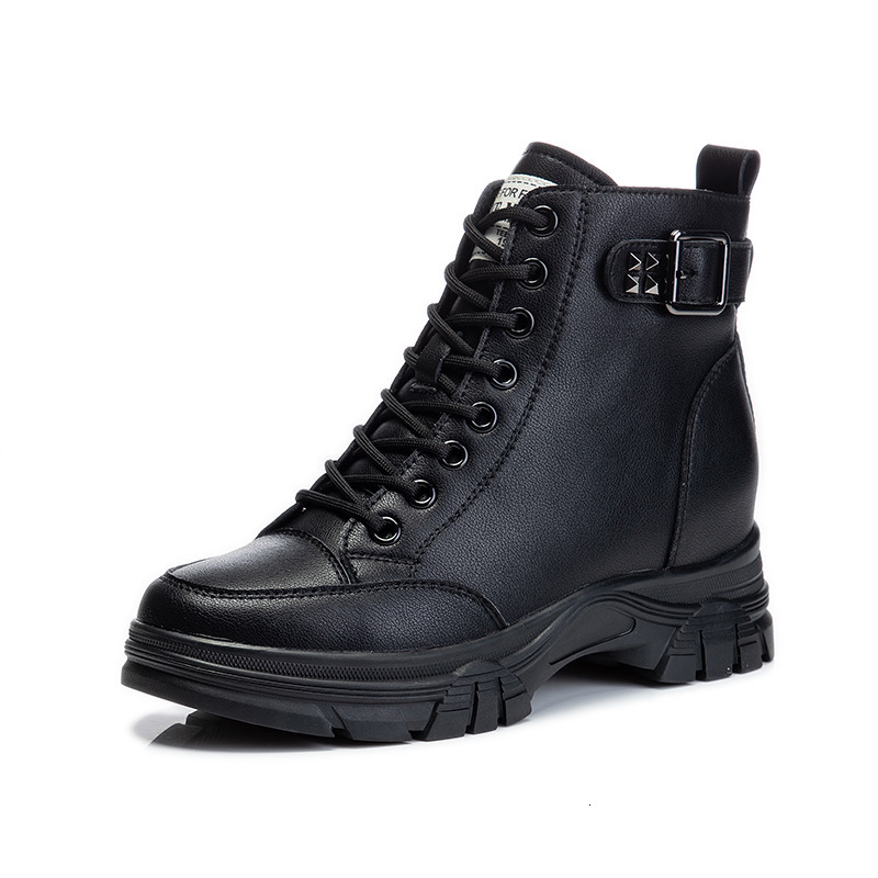 Ddmysports Inner Height Increase CM Martin Winter New Plush Mid Length Short Boots For Children S Casual Leather Women Shoes Trend OUTDOOR