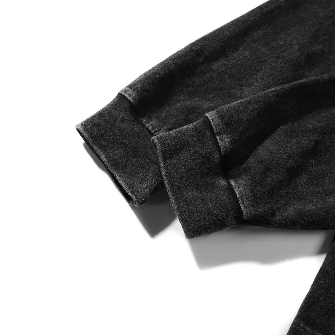 Vintage Washed Long Sleeve Pullover Men Women Oversized Hoodies Retro Cotton Casual Sweatshirts Handsome Hip Hop Streetwear 240820
