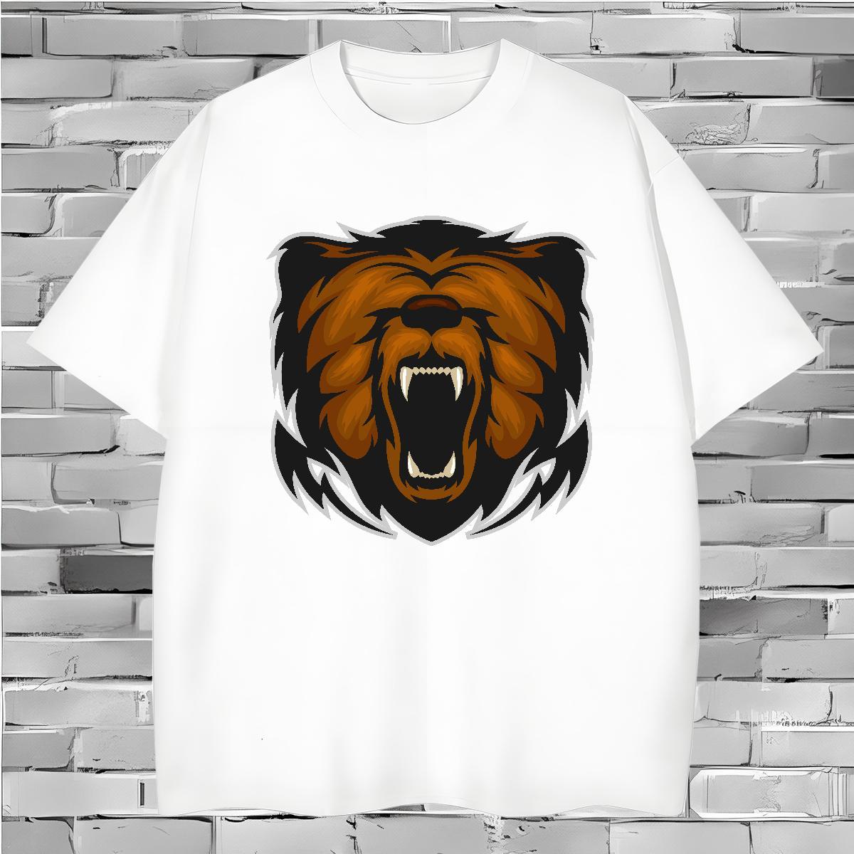 Classic Mens T Shirts lion Breathable Crew Neck Street Wear Black Oversized 100% Cotton 230g Men Tees Fashion Design Top Tees