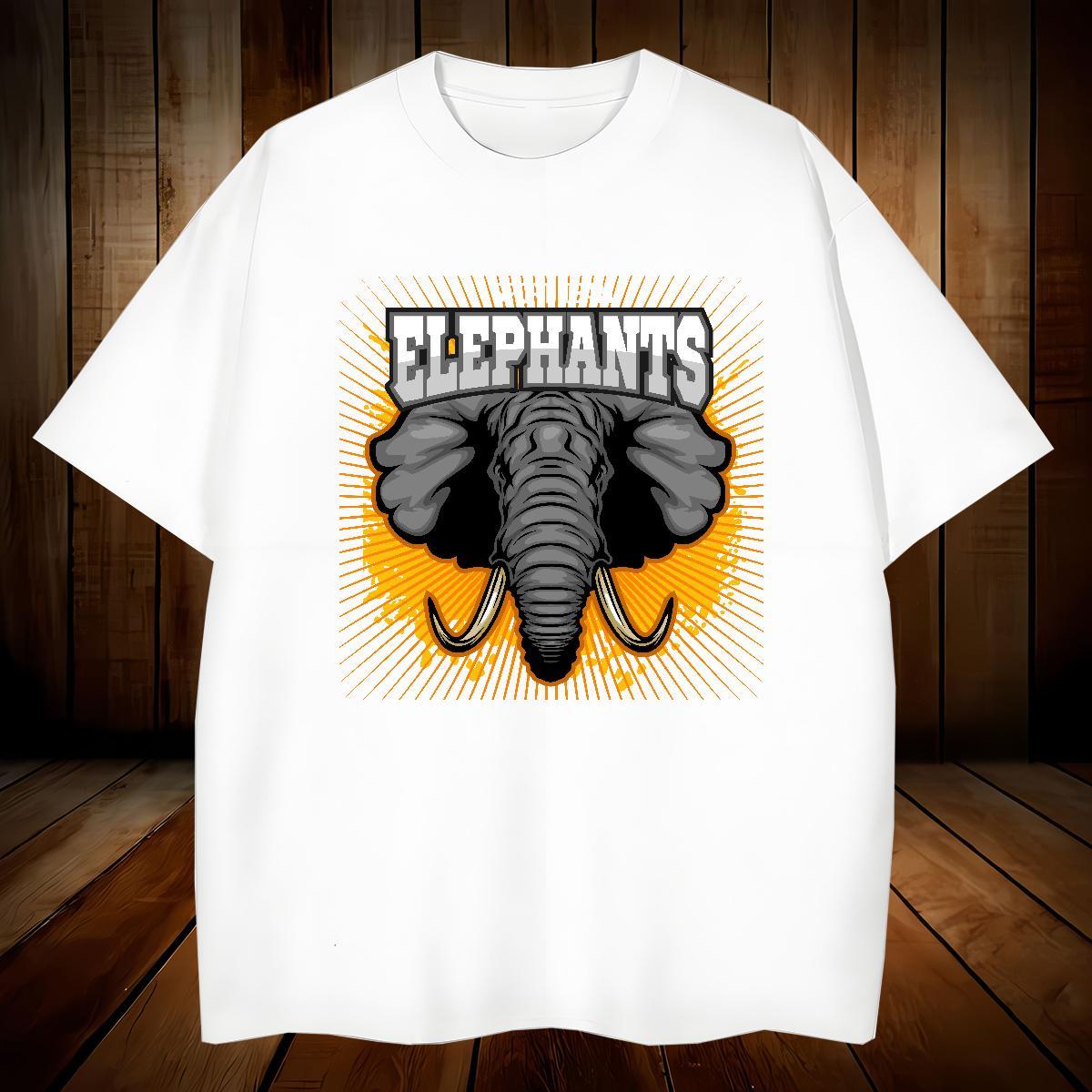 T Shirts Men 100% Cotton 230g elephant Casual Beach Breathable Soft Custom Printing Mens Tshirts Free Shipping Unisex Tops Tees