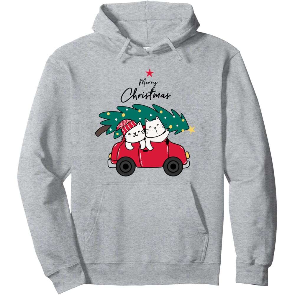 Hoodie for Mens Womens Oh My Deer Funny Cats Driving The Christmas Tree Pullover Hoodie Hoodies sweatshirt pullover jacket Long sleeve