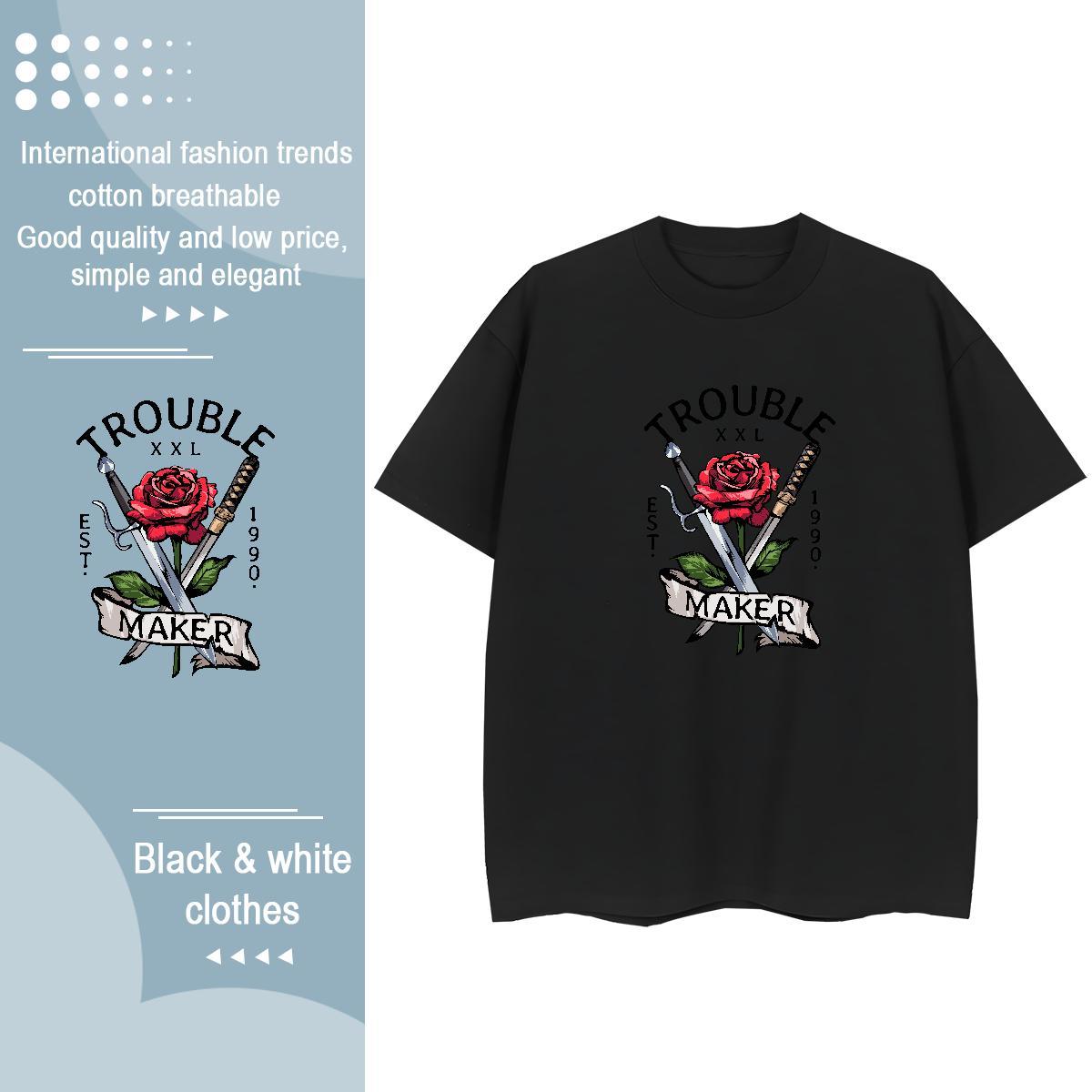 DIY Customized Tshirts rapier High Street Hip Hop 100% Cotton 230g Tops Breathable Short Sleeve Brand Mens T Shirts DIY Printed