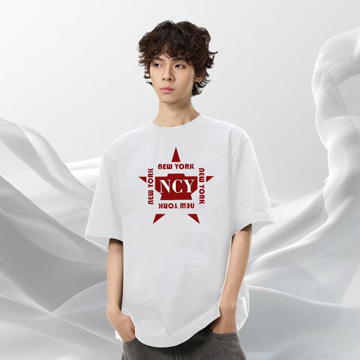 Unisex Men Clothes T-Shirt Anime Printing Street 230g 100% Cotton DIY Printed Breathable Short Sleeve New York T-Shirts Designer Wear