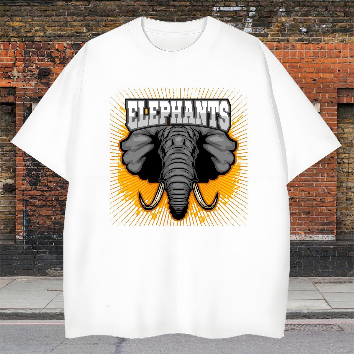 Soft Men T Shirts elephant Breathable Soft Spring Summer Customized Print 230g 100% Cotton Men Clothes T-Shirt New Arrival Polos