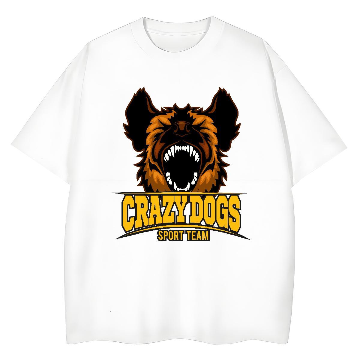 New Arrival Woman Tshirt Beach Breathable Crew Neck Tees Shirts Designer 230g Pure Cotton crazy dog Custom Print Oversized T shirt