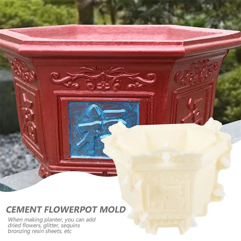 Plastic Mold Flower Pot Crafts Cement DIY Home Decor Bonsai Planter Making Shape Storage Case Flower Concrete Mould Pot Molds 240819