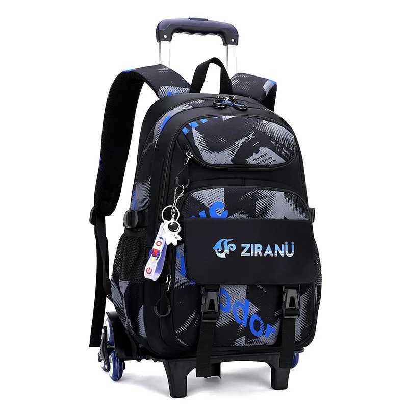 Children School Bag With Wheels School Rolling Backpack Wheeled Bag Students Backpack Kids Trolley Bag For Boys Travel Bag Y240820