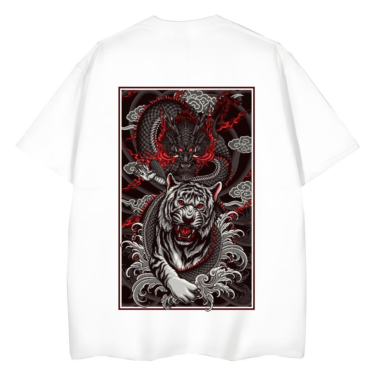 T Shirts Men 230g Pure Cotton ferocity Daily Wear Short Sleeve O-Neck Custom Big Size Men Clothes T-Shirt New High Quality Tops