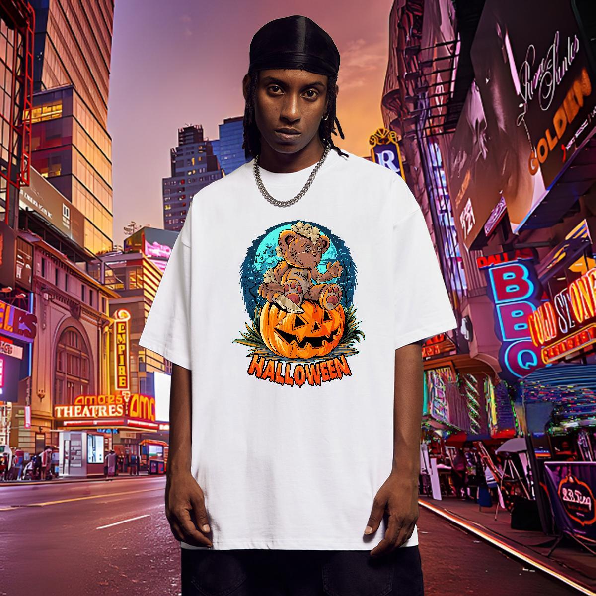 Classic T Shirt For Man pumpkin Breathable Crew Neck Street wear Hip Hop Custom Anime 230g Pure Cotton Men Tshirts Designer Fashion Tees Shirts