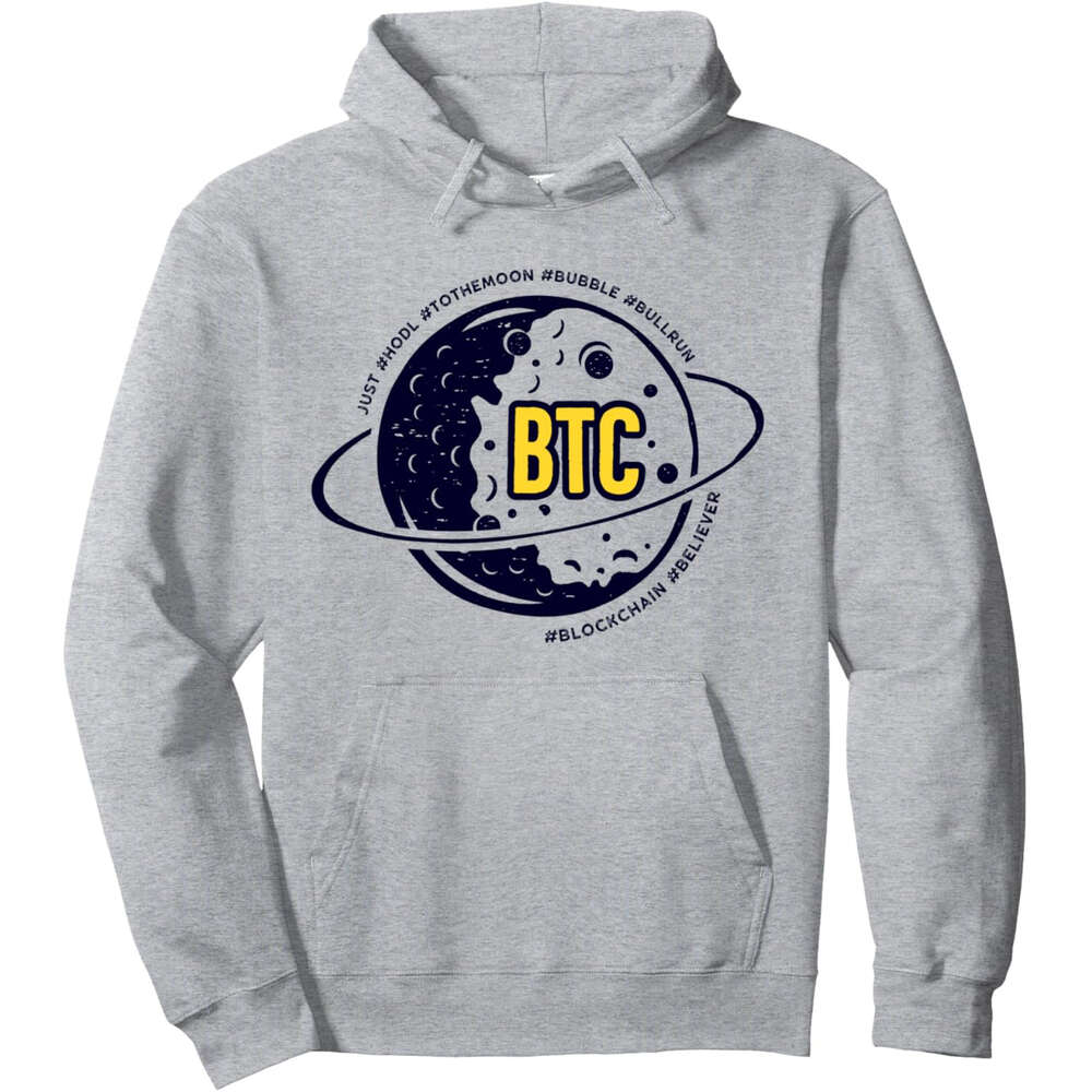 Hoodie for Mens Womens To The Moon And Back Bitcoin Cryptocurrency Graphic Pullover Hoodie Hoodies sweatshirt pullover jacket Long sleeve