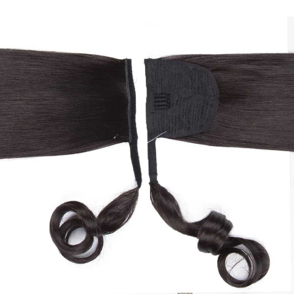 Fashion IDOL straight ponytail hair synthetic wrap wrapped around fake hair extensions natural hair fibers black ponytail W240817