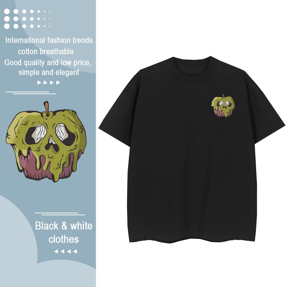 Custom Men Tops Tees rot apple Outdoor 230g Cotton Tops Shirt O Neck Short Sleeves Brand T shirt Plus Size Cartoon