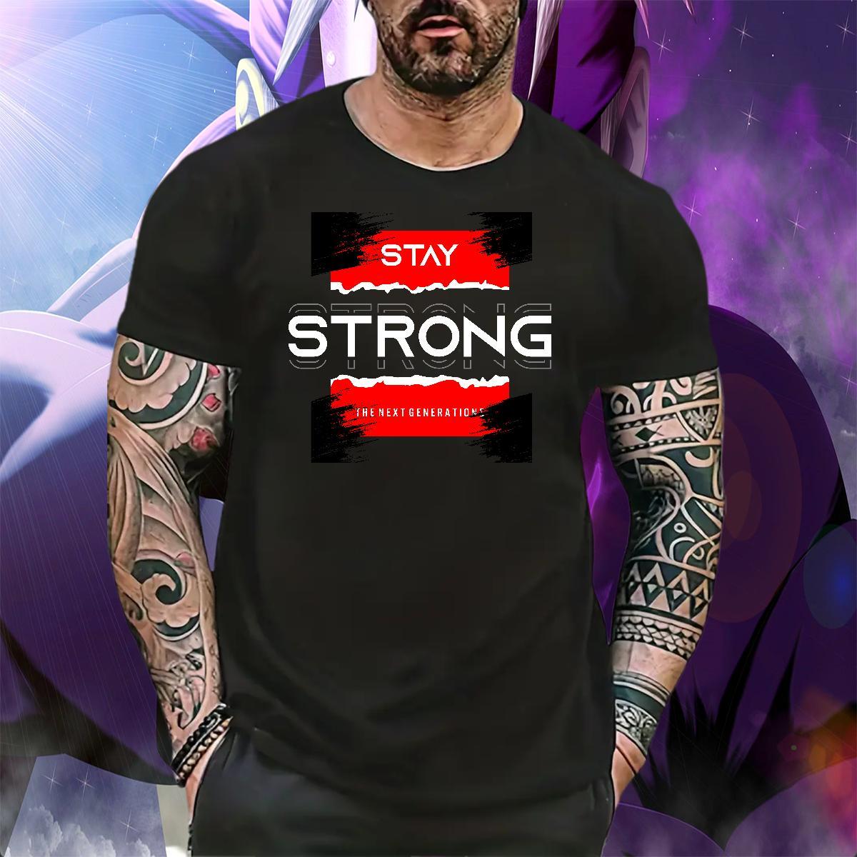 Classic Tshirts Anime Printing Street 230g 100% Cotton Custom Print Oversized Breathable Soft stay strong T shirt New Arrival Tops