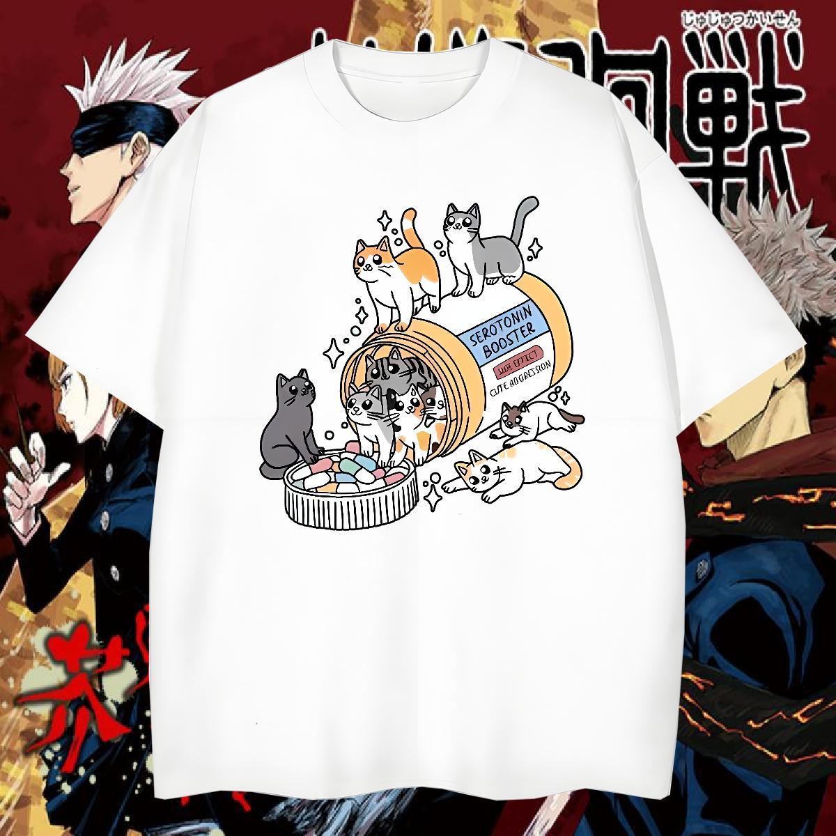 Designer Men Clothes T-Shirt cats Street Wear 230g 100% Cotton Polos Breathable Soft Cool Design Man T Shirts Cartoon Printing L-4XL