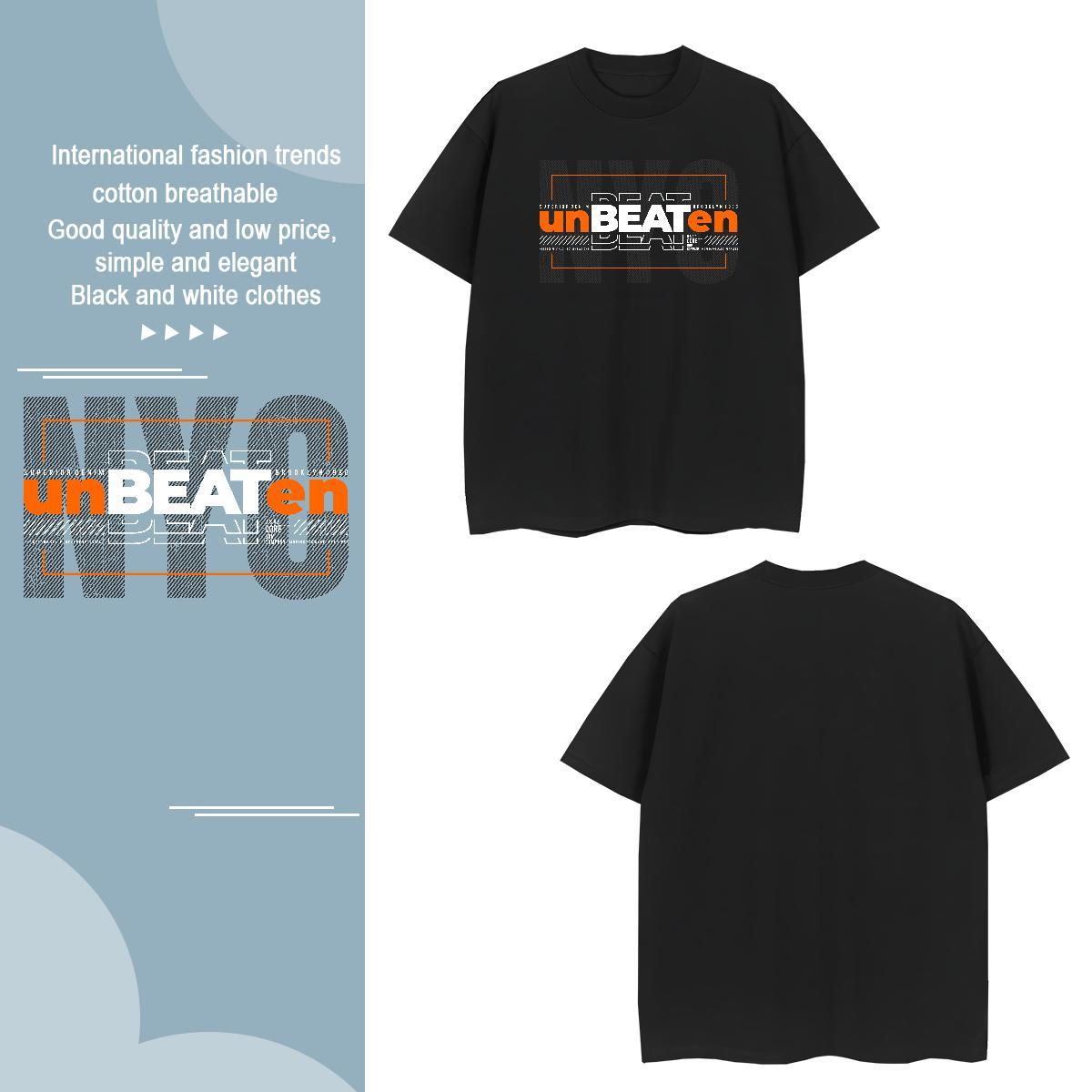 Comfortable unbeaten 230g 100% Cotton Mens Tshirts Home Outdoor Crew Neck Breathable Man T Shirts Customized Asian Size Clothings