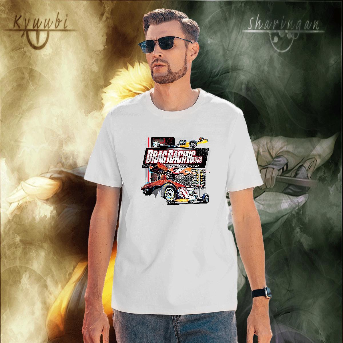 Cool Design car T Shirt For Man Spring Summer Tshirts 230g Pure Cotton Stylist Breathable Crew Neck Plus Size Cartoon Clothes