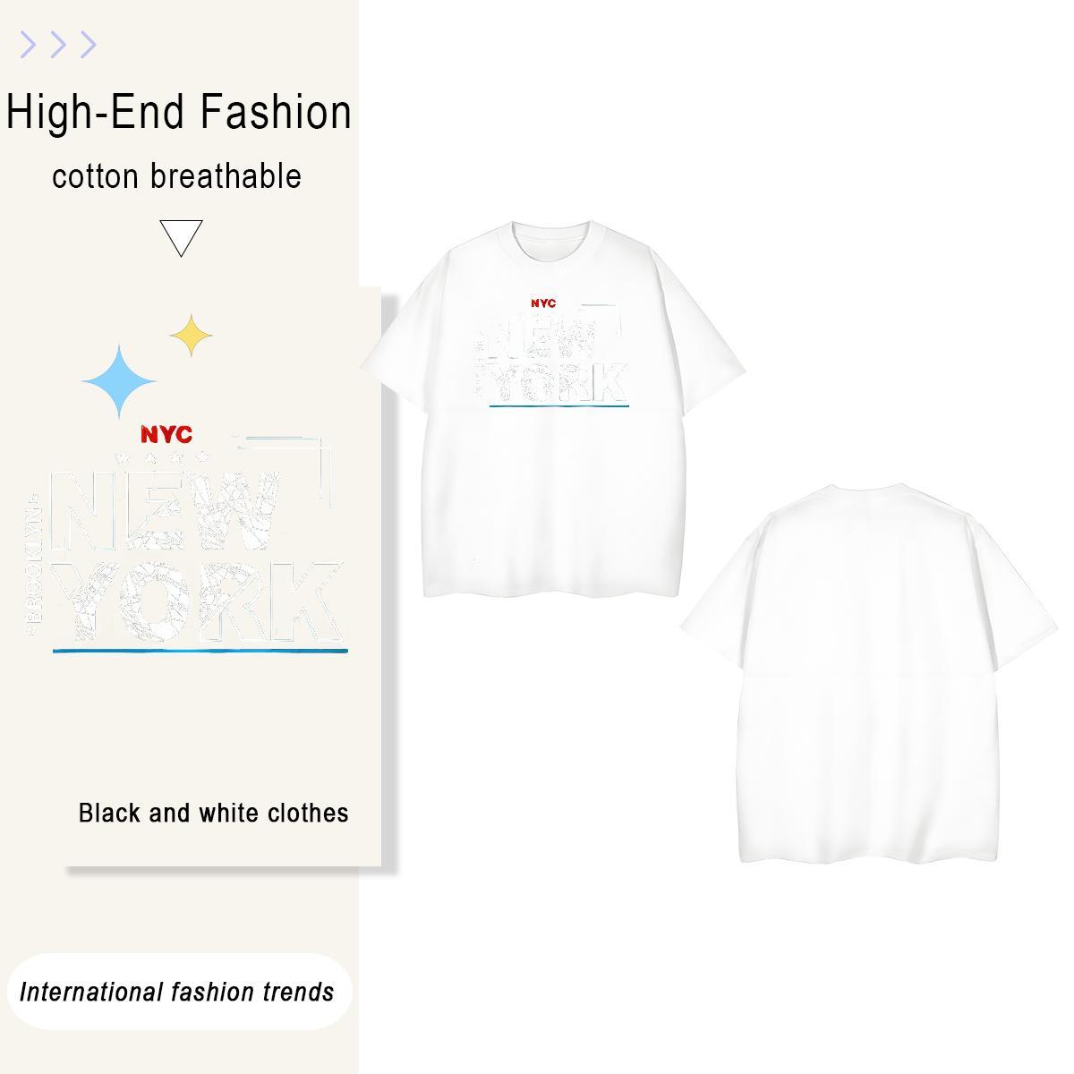Soft New York 230g Cotton Men Tees Sport O Neck Short Sleeves T Shirt For Man Stylist DIY Tops