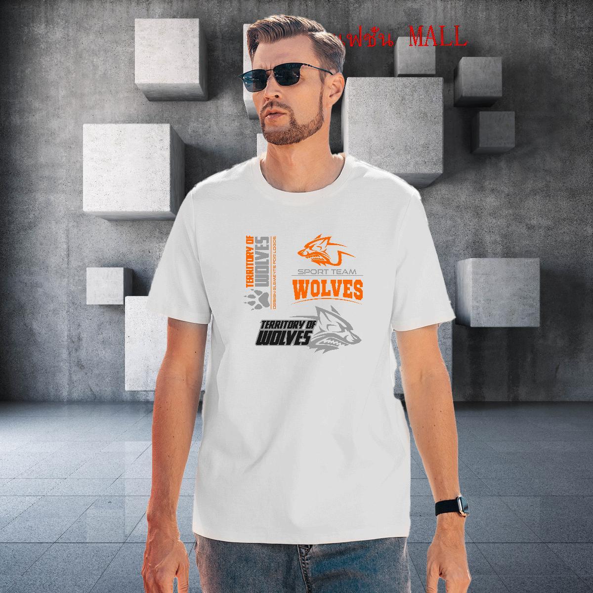 Designer Tshirts wolf Spring Summer 100% Cotton 230g Tees O-Neck Short Sleeve Classic T-Shirts for Men Oversized