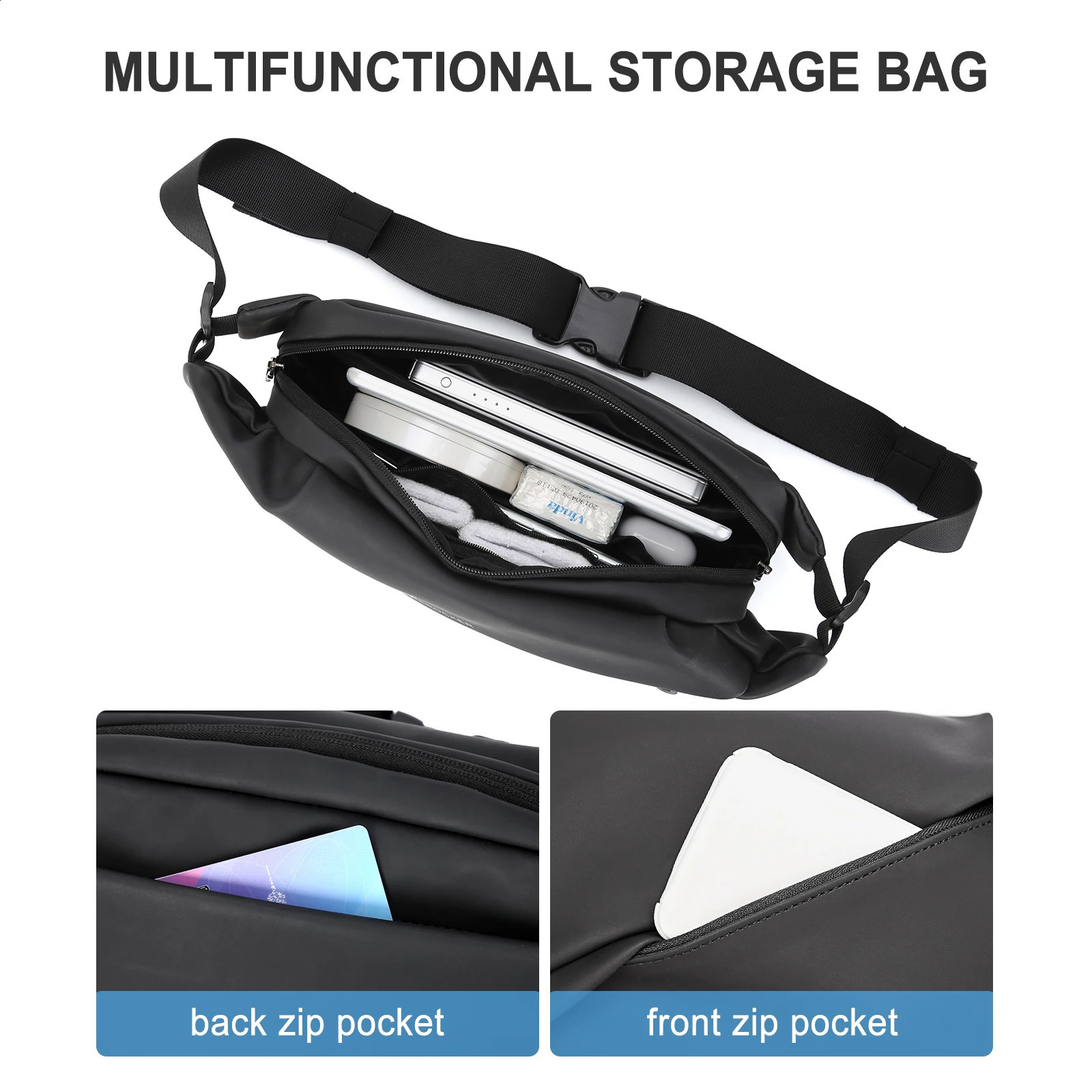 Sling Bag for Men Shoulder Backpack Small Cross Body Chest Sling Backpack Travel Hiking Waterproof Casual Fashion Chest Bag 240819
